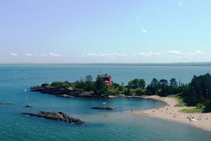 aerial view of lake superior